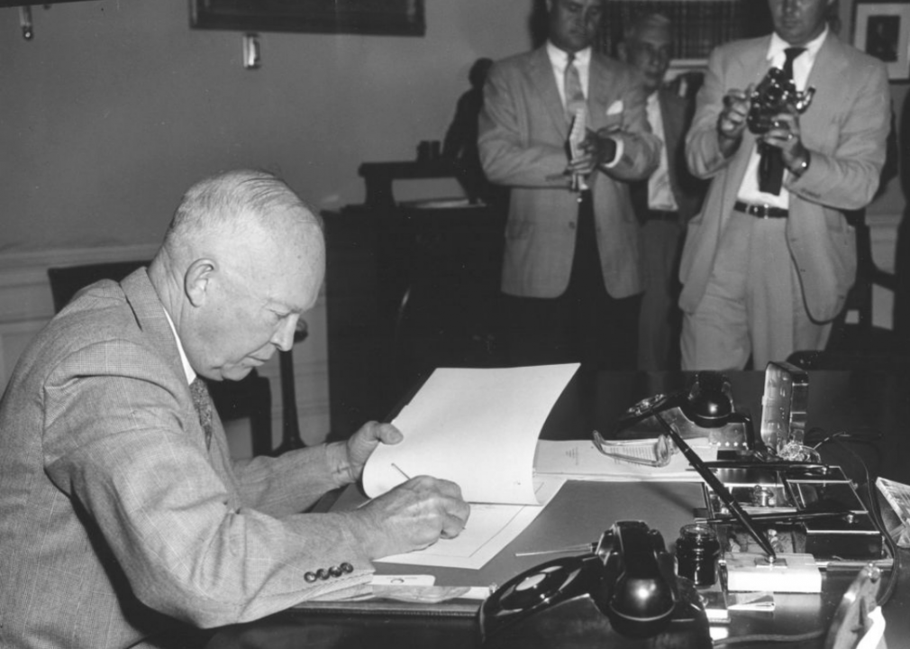 1958: Eisenhower signs legislation making Alaska a state